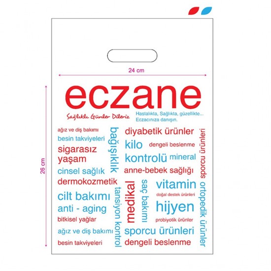 Eczane Poşeti 24x31 Cm(Orta Boy) El Geçme Eczane Temalı (1 Kg)