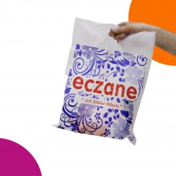 Eczane Poşeti 30x40 Cm (Büyük Boy) El Geçme Fuşya Desenli (1 Kg)