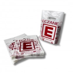 Eczane Poşeti 23x32 Cm (Orta Boy) El Geçme Bordo Mavi Çiçek Desenli (2.500 Adet)